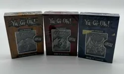 Auction #1 Yu-Gi-Oh! Egyptian Gods Set Embossed Metal Cards /5000 Sealed - Image 1