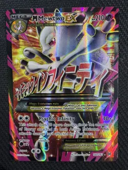 Pokemon M Mega Mewtwo EX Ultra Rare Holo TCG Card 160/162 English - Image 1