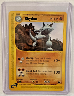 RHYDON Rare 29/144 Non-Holo Skyridge e-series WOTC Pokemon Card - NM - Image 2