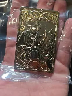 1999 Pokemon Burger King Charizard 23K Gold Plated Trading Card with COA - Image 1