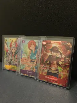One Piece trading card PROMO (3 card collection lot) (Luffy, Nami, Yamato) NM - Image 1