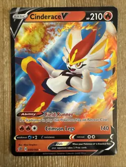 Cinderace V - 035/192 - Pokemon Rebel Clash Sword & Shield Ultra Rare Card LP - Image 1