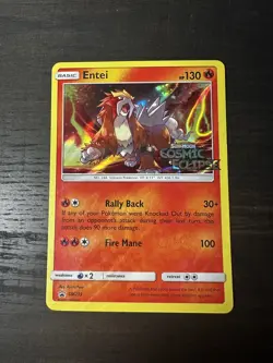 Entei SM219 Holo Cosmic Eclipse Prerelease Stamped 2019 Promo Pokemon TCG Card - Image 1