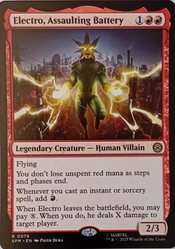 Electro, Assaulting Battery. 0076. Marvel's Spider-Man MtG RARE Card - Image 1