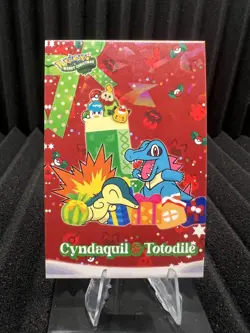 Cyndaquil & Totodile - Cracked Ice Holo - Christmas Card Database - Pokemon NM - Image 1