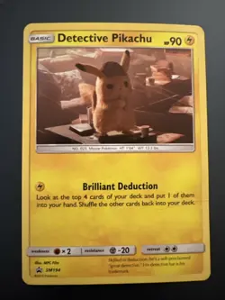 Pokemon TCG Detective Pikachu SM190 Promo Holo Card MP/HP X2 - Image 2