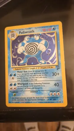 Poliwrath Base Set 2 Holo Rare Pokemon TCG Card 15/130 Unlimited Edition LP - Image 2