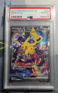 PSA 10 Pikachu ex 001/030 WSC23 World Yokohama 2023 Japanese Stamped Promo Card - Image 1