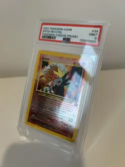 PSA 9 Entei 2001 Black Star Movie Promo 34 Reverse Holo Pokemon Card - Image 3