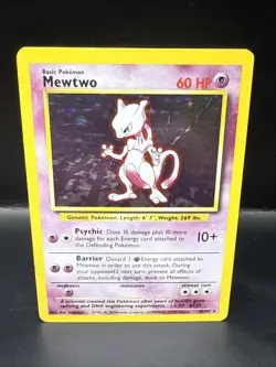 Pokemon Mewtwo 10/102 Holo Rare Base Set 1999 Pokemon Card B - Image 1
