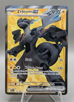 Pokemon TCG Zekrom EX Card Black Bolt SV 158/086 English - Image 1