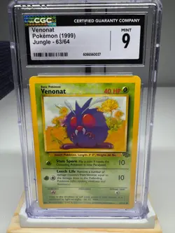 Venonat 63/64 Jungle Set 1999 Pokemon TCG - CGC 9 MINT - Vintage Unlimited Card - Image 1