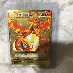 Pokemon Charizard DX HP500 Gold Metal Card Rainbow Collectible - Image 1