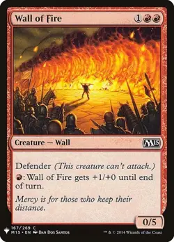 1x Wall of Fire NM Eng MTG - The List - Image 1