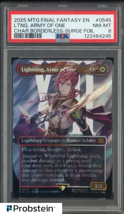2025 MTG Final Fantasy Borderless Surge Foil #0545 Lightning Army of One PSA 10 - Image 1