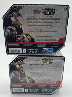 Lot of (2) Pokemon TCG Scarlet & Violet Paldean Fates Charizard EX TINS SEALED - Image 3