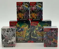 Lot (6) Pokemon Booster Bundles Crown Zenith Paldean Destined White Flare SEALED - Image 1