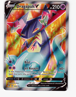 POKEMON TCG REBEL CLASH DRAGAPULT V FULL ART ULTRA RARE HOLO 183/192 NM+ - Image 1