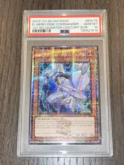 Yugioh Destiny Hero Disk Commander RA03-EN176 Quarter Century Secret PSA 10 - Image 1