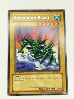 Yu-Gi-Oh! TCG Amphibian Beast LON-008 1st Edition LP - Image 1