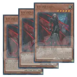 Yugioh - K9-00 Lupis x 3 - 1st Edition Ultra Rare NM - Free Holo Card - Image 1