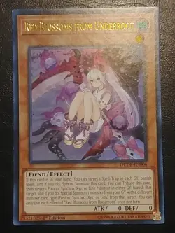 Yu-Gi-Oh! ULTRA RARE HOLO CARD RED BLOSSOMS FROM UNDERROOT DUDE-EN006 1ST NM - Image 1