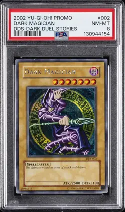 2002 YU-GI-OH! PROMO DDS-DARK DUEL STORIES #002 DARK MAGICIAN PSA 8 - Image 1