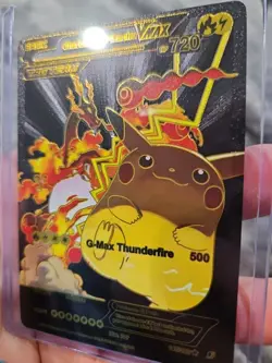 Charizard & Pikachu Vmax Black Foil Fan Art Vinyl Collector Pokemon Card - Image 4