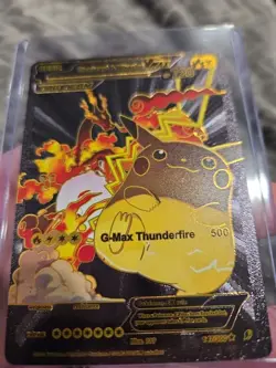 Charizard & Pikachu Vmax Black Foil Fan Art Vinyl Collector Pokemon Card - Image 5