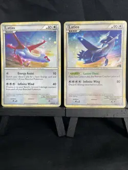 Latios and Latias HGSS10 + HGSS11 Black Star Promo Rare Holo Pokemon Cards LP - Image 1