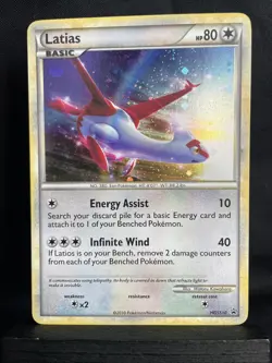 Latios and Latias HGSS10 + HGSS11 Black Star Promo Rare Holo Pokemon Cards LP - Image 3