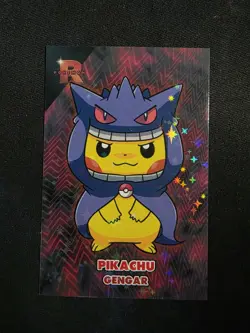 Pikachu Poncho Gengar - Cracked Ice Holo - Team Rocket Card Database - Pokemon - Image 1