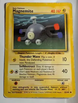 Magnemite 53/102 - Base Set - Pokemon TCG CCG Card - Image 1