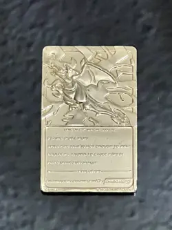 23K Gold Plated CHARIZARD Trading Card 1999 Burger King Pokemon - Image 3