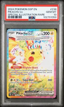 PSA 10 Pikachu ex 238/191 Surging Sparks Special Illustration Rare Pokemon Card - Image 1