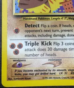 Hitmontop Neo Discovery 22/75 Unlimited Edition Regular Card Pokemon TCG - Image 4