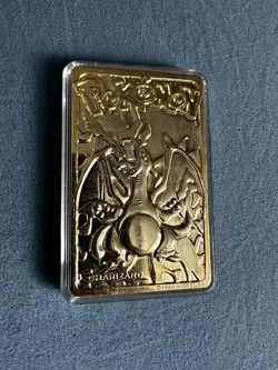 Burger King Pokemon Charizard Gold Metal Promo Card 1999 Collectible - Image 1
