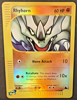 Rhyhorn - 91/144 - Pokemon Skyridge Reverse Holo Rare Card - LP - Image 1