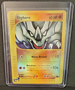 Rhyhorn - 91/144 - Pokemon Skyridge Reverse Holo Rare Card - LP - Image 3