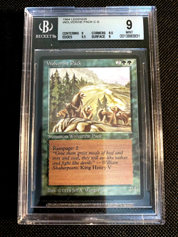 MTG Legends 1994 WOLVERINE PACK BGS 9 MINT C G Magic The Gathering G4136 - Image 1