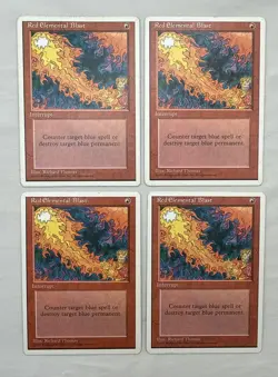 Red Elemental Blast x4 MTG 4th Fourth Edition 4x Magic Very Good Light Play - Image 1
