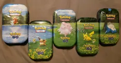 Complete Set of 5 Pokemon GO Tins Factory Sealed Pokemon TCG 2022 - Image 1
