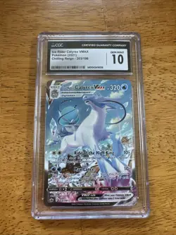 Pokemon TCG Ice Rider Calyrex VMAX Chilling Reign Card 203/198 CGC 10 - Image 1