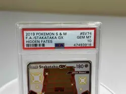 2019 POKEMON SUN & MOON HIDDEN FATES #SV74 FULL ART/STAKATAKA GX PSA 10 - Image 2