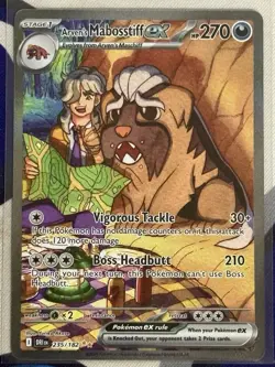 Pokemon TCG Arven's Mabosstiff EX #235/182 Sv10: Destined Rivals SAR - Image 1