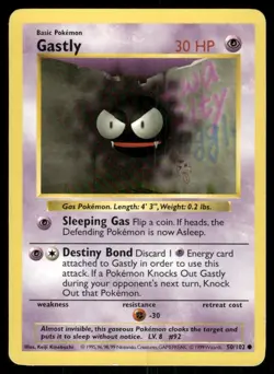 Pokemon Tcg Gastly [Shadowless] #50 Pokemon Base Set LP - Image 1