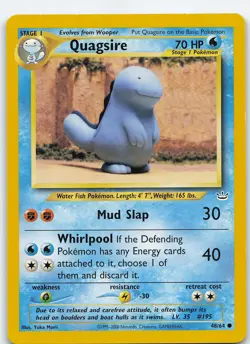Quagsire 48/64 Common Unlimited Neo Revelation LP Pokemon - Image 1