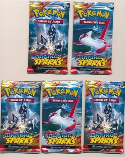 POKEMON TCG SCARLET & VIOLET SURGING SPARKS FACTORY SEALED BOOSTER 5 PACK LOT A - Image 1