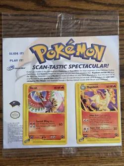 Pokemon 2002 Sealed Scan-tastic HO-OH & RAPIDASH black star promos # 51 & 52 - Image 1