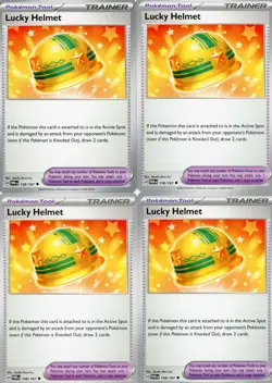 4x Pokemon TCG Lucky Helmet Twilight Masquerade 158/167 Regular Uncommon Playset - Image 1